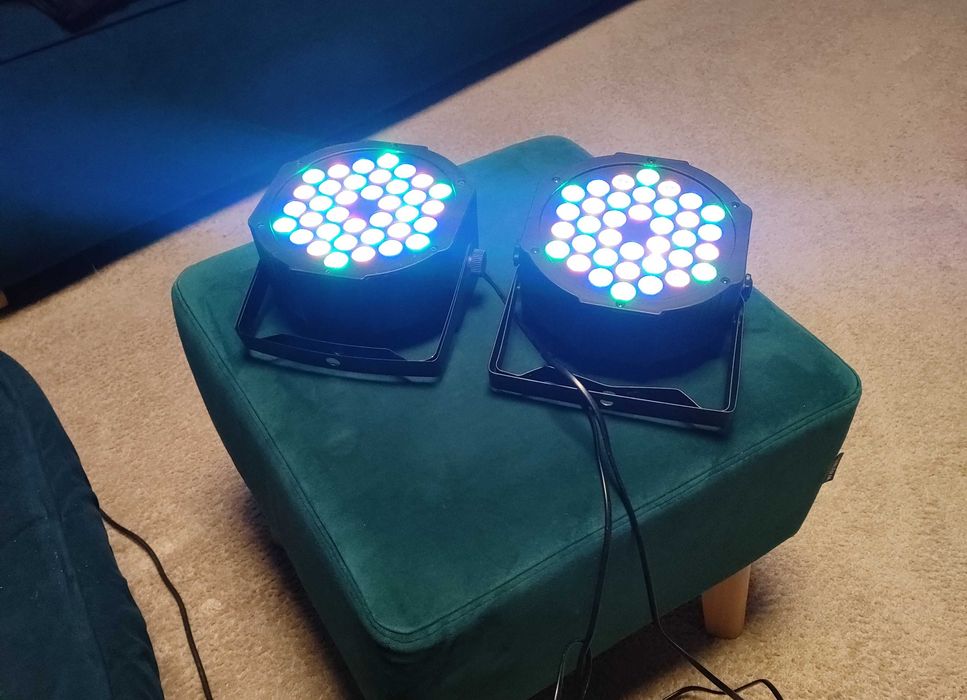 Zestaw 2 x Led Flat Par 36 Led dla DJ plus 1 Led Par 18 Led gratis