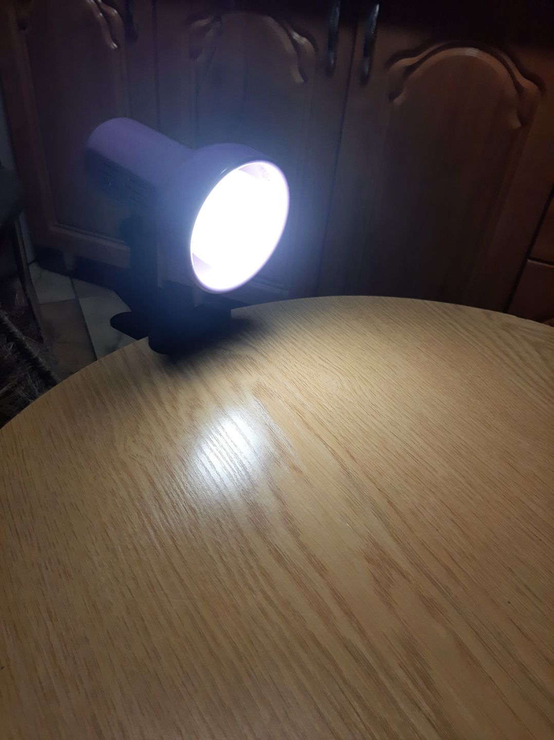 Lampa stołowa kolor fioletowy prl