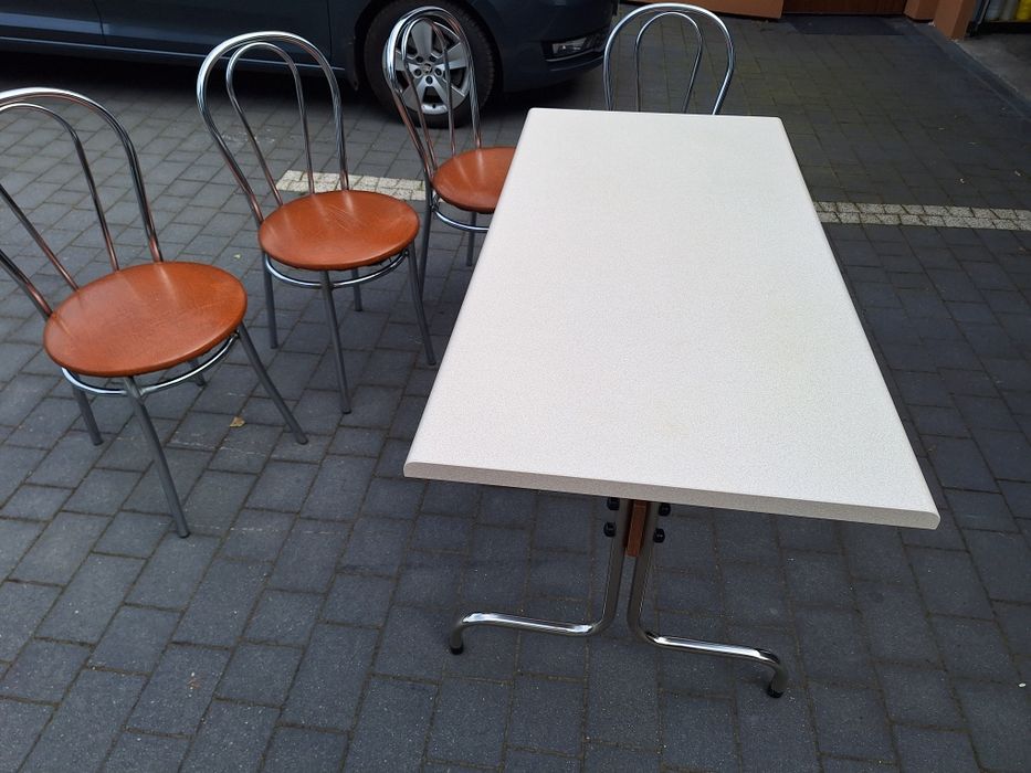 Stolik stół ława kuchenna 120x60 z krzesłami 4 szti