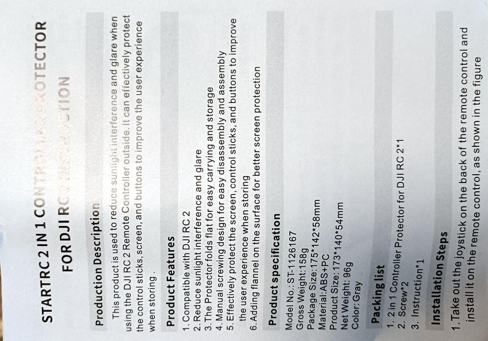 Osłona przeciwsłoneczna dwa w jednym do kontrolera drona