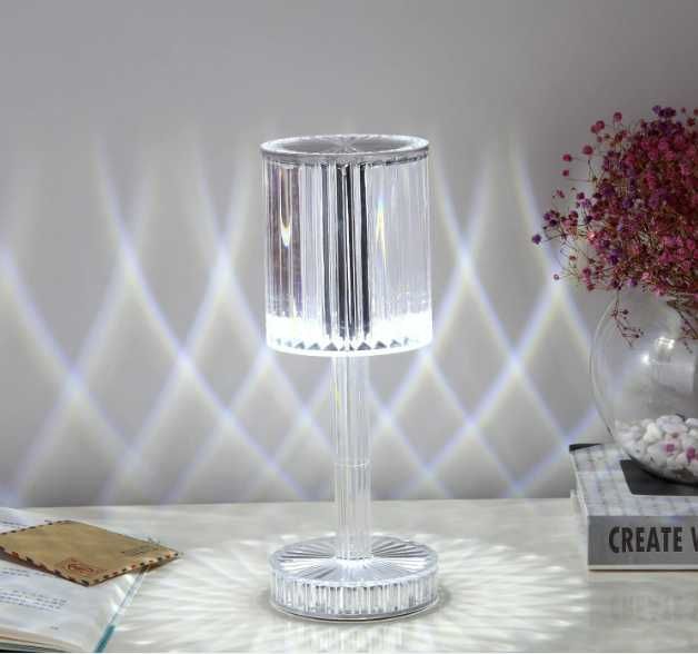 Lampka Projektor Kryształowa Diamentowa RGB Dotykowa RGB Lampa + Pilot
