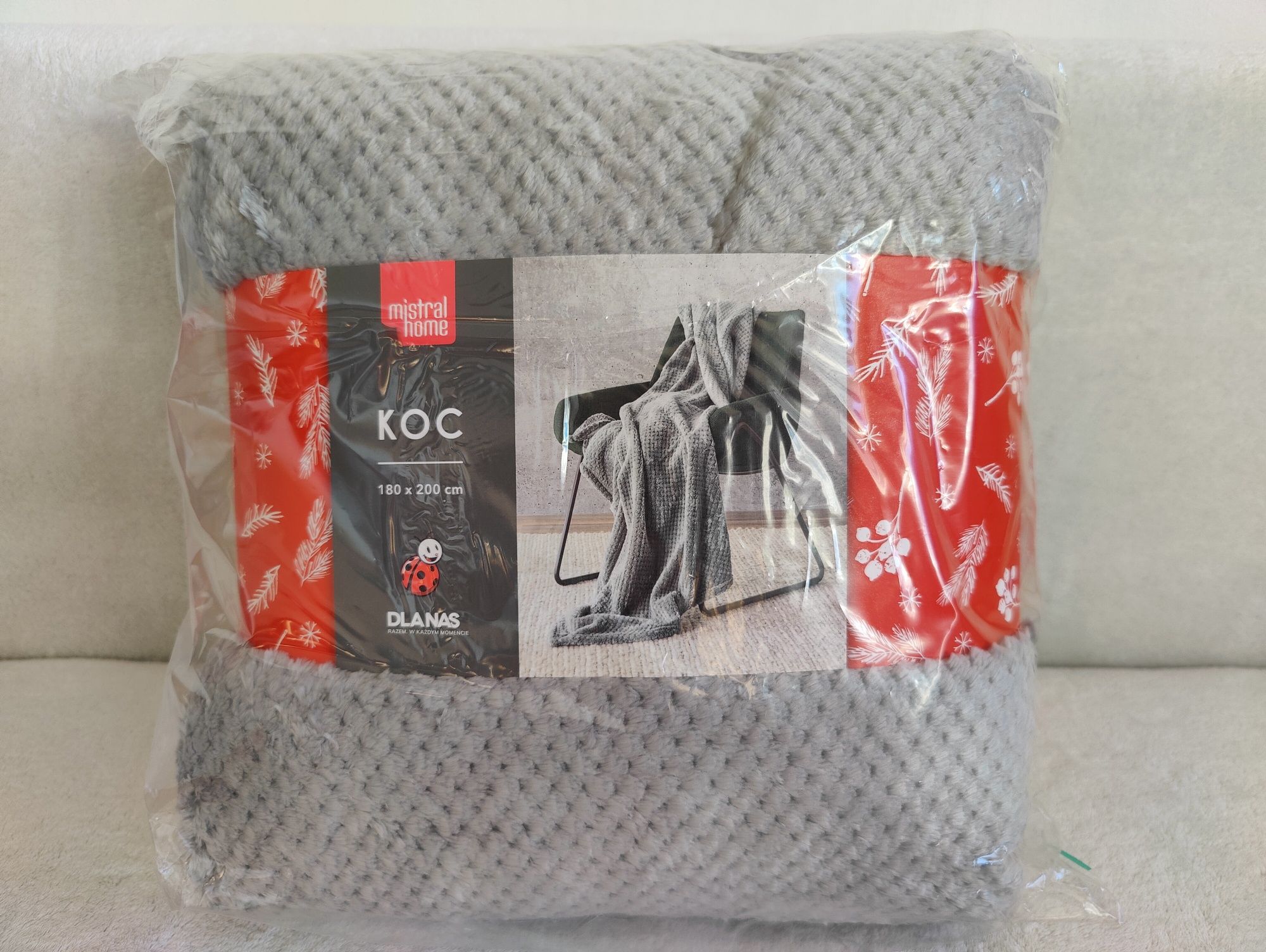 Nowy koc narzuta pled miękka futrzana futerkowa Mistral Home 180x200cm