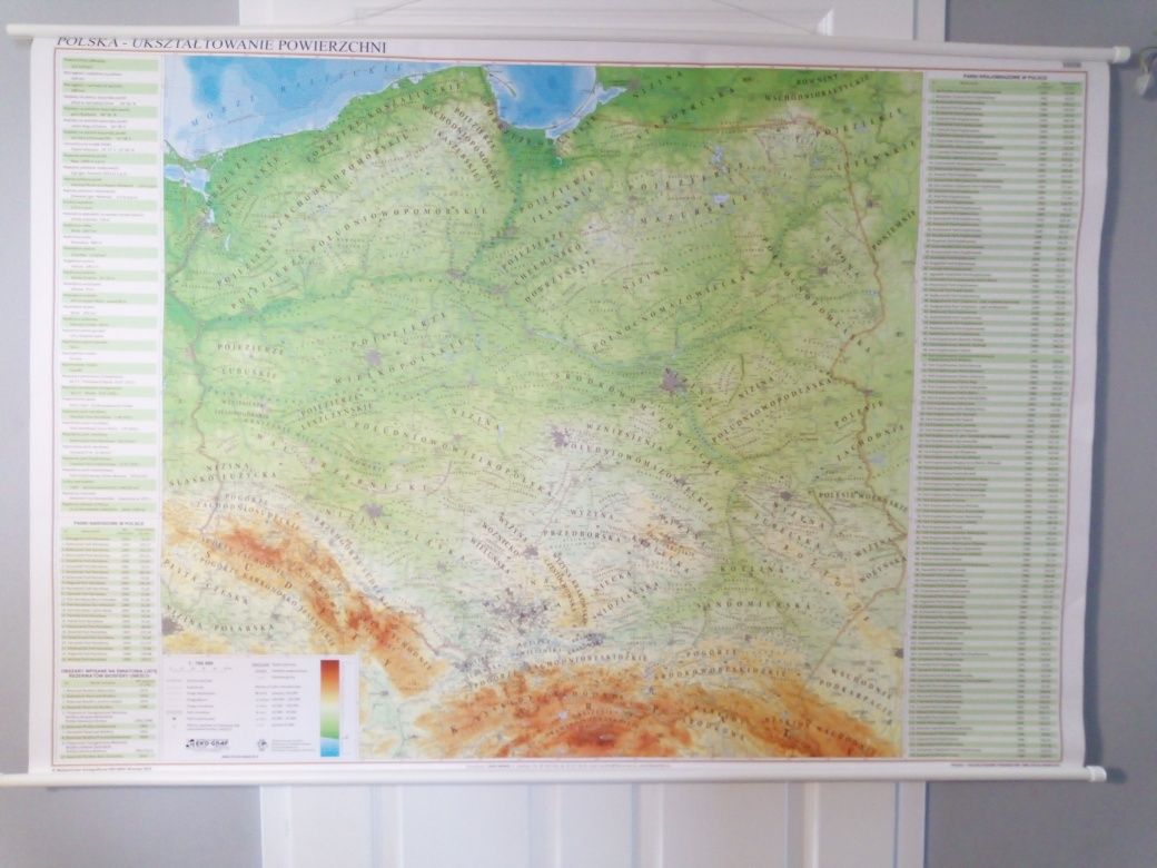 Mapa ścienna Polski 140 x 96cm