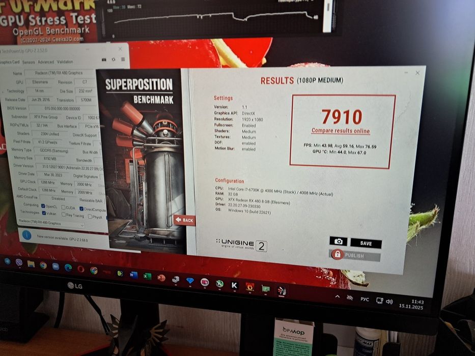 Видеокарта б\у XFX RED DEVIL RX480 8GB холодные отличное состояние