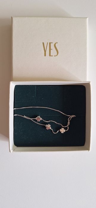 Bransoletka srebrna YES, koniczyny