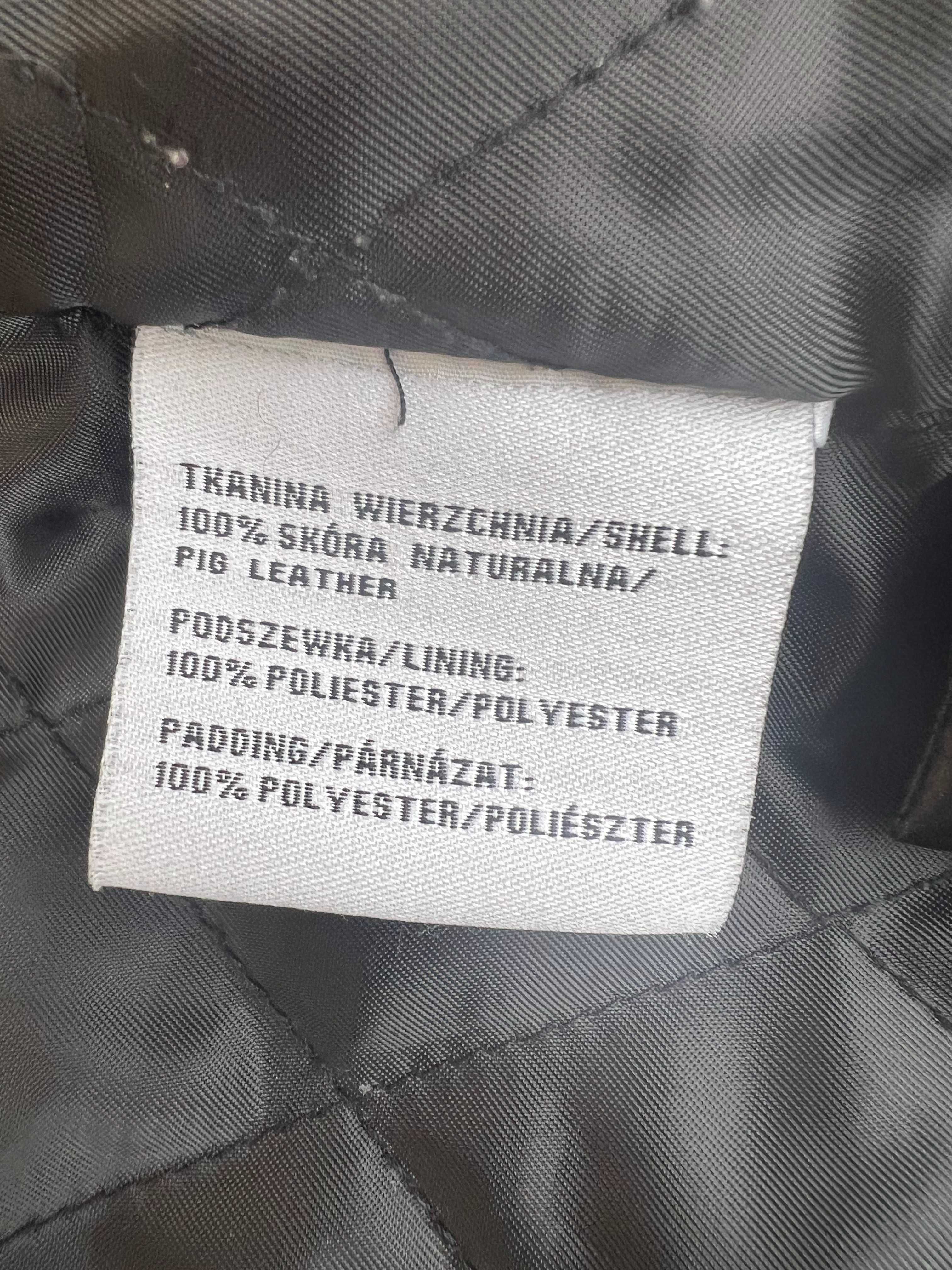 Męska kurtka skórzana, jesień-zima, AUTHENTIC, czarna - rozm 54/XXL