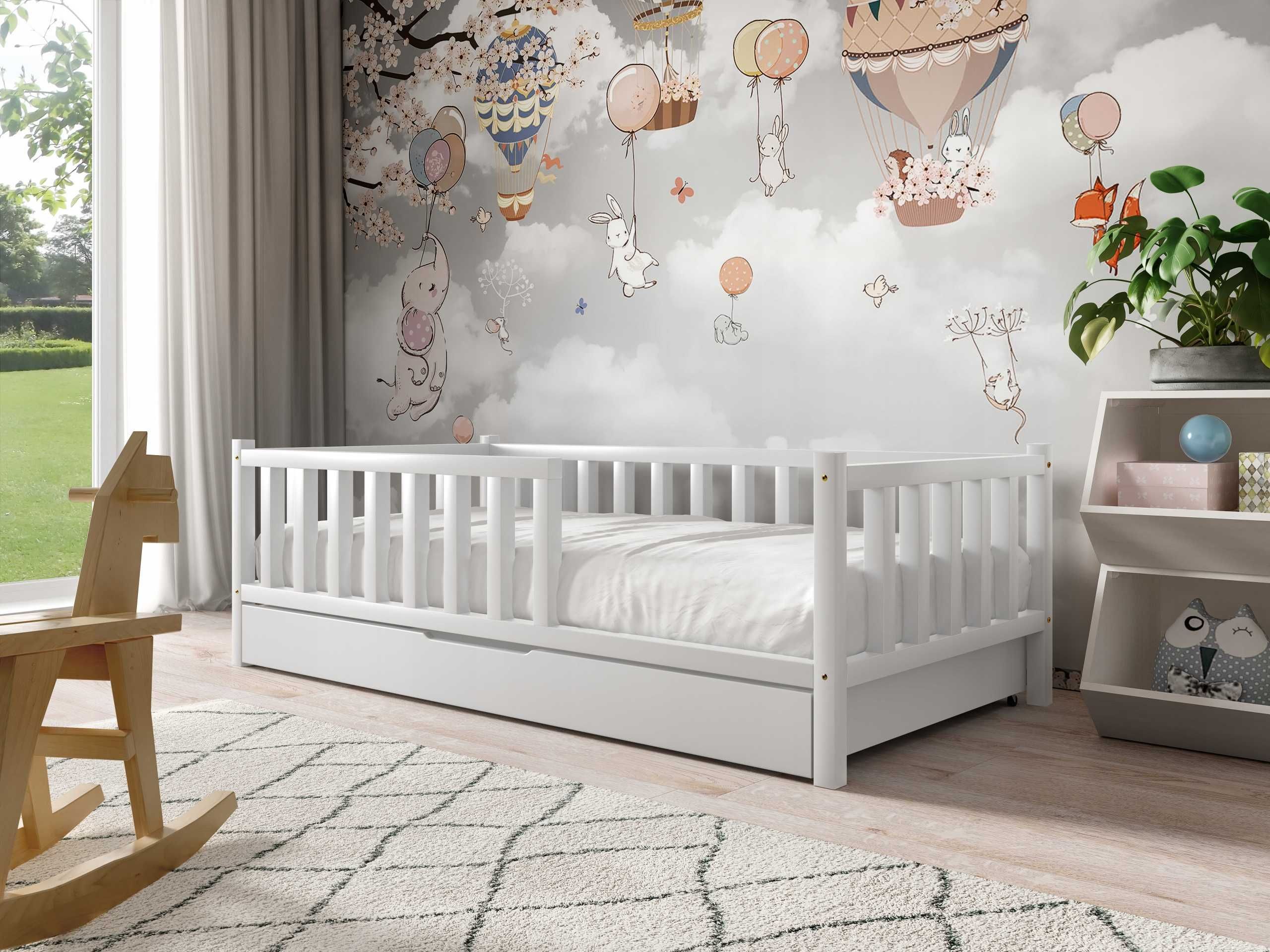 Pojedyncze łóżko ADAŚ dla dziecka + materac piankowy