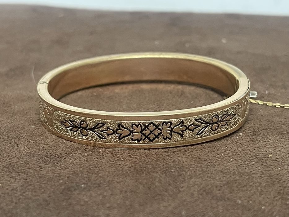 Stara Pozłacana Zabytkowa Bransoletka Sygnowana