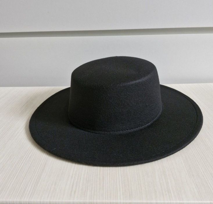 Капелюх чорний прямі поля жіночий чоловічий