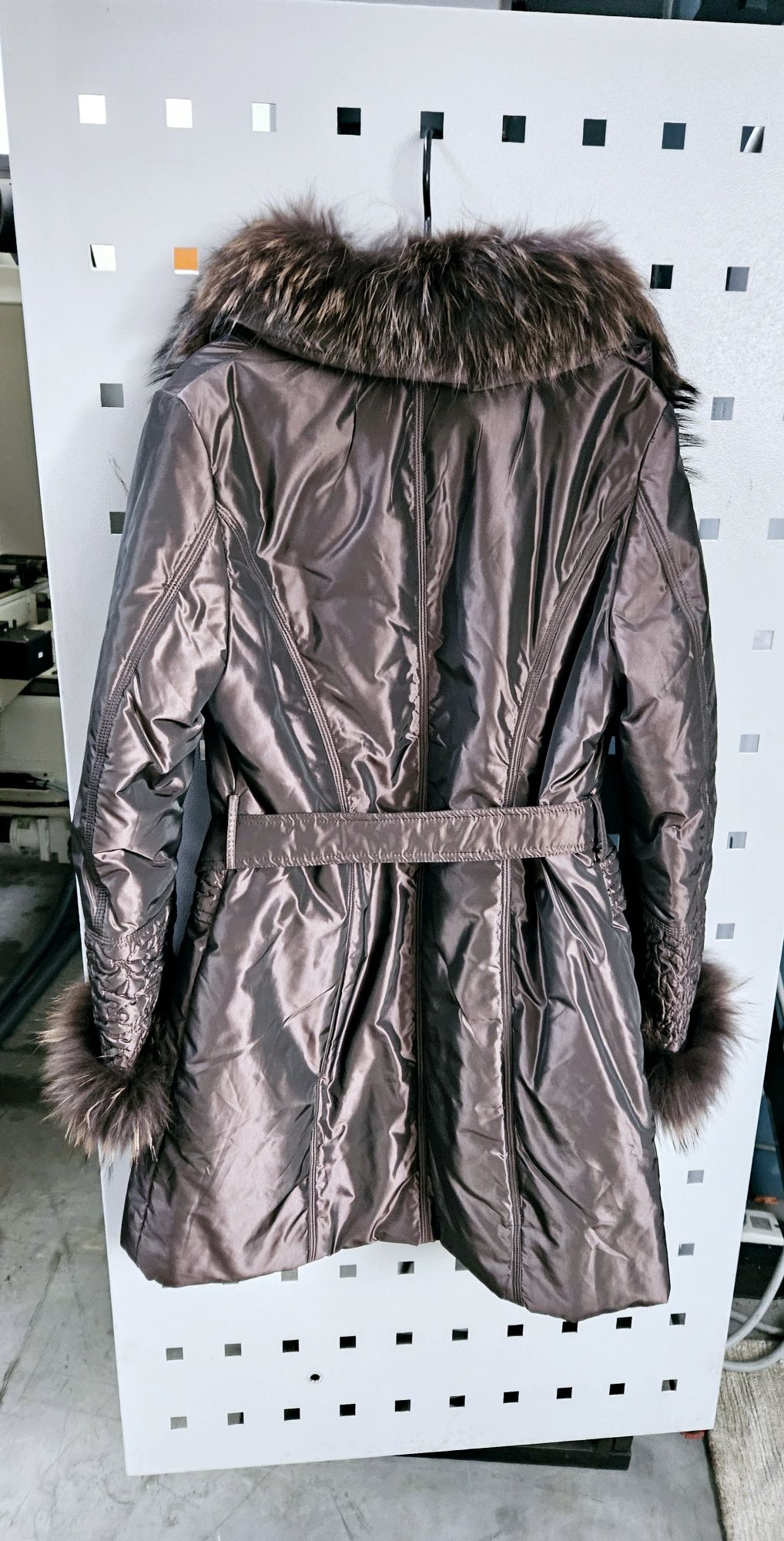 Brązowa kurtka z lisem xl 42