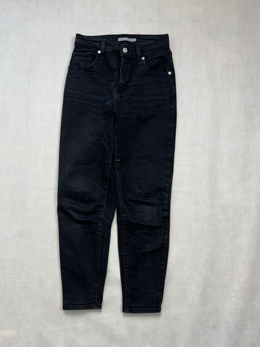 Spodnie Levi’s High Waisted Mom Jean Black Tab W25 L27 Damskie Bawełna