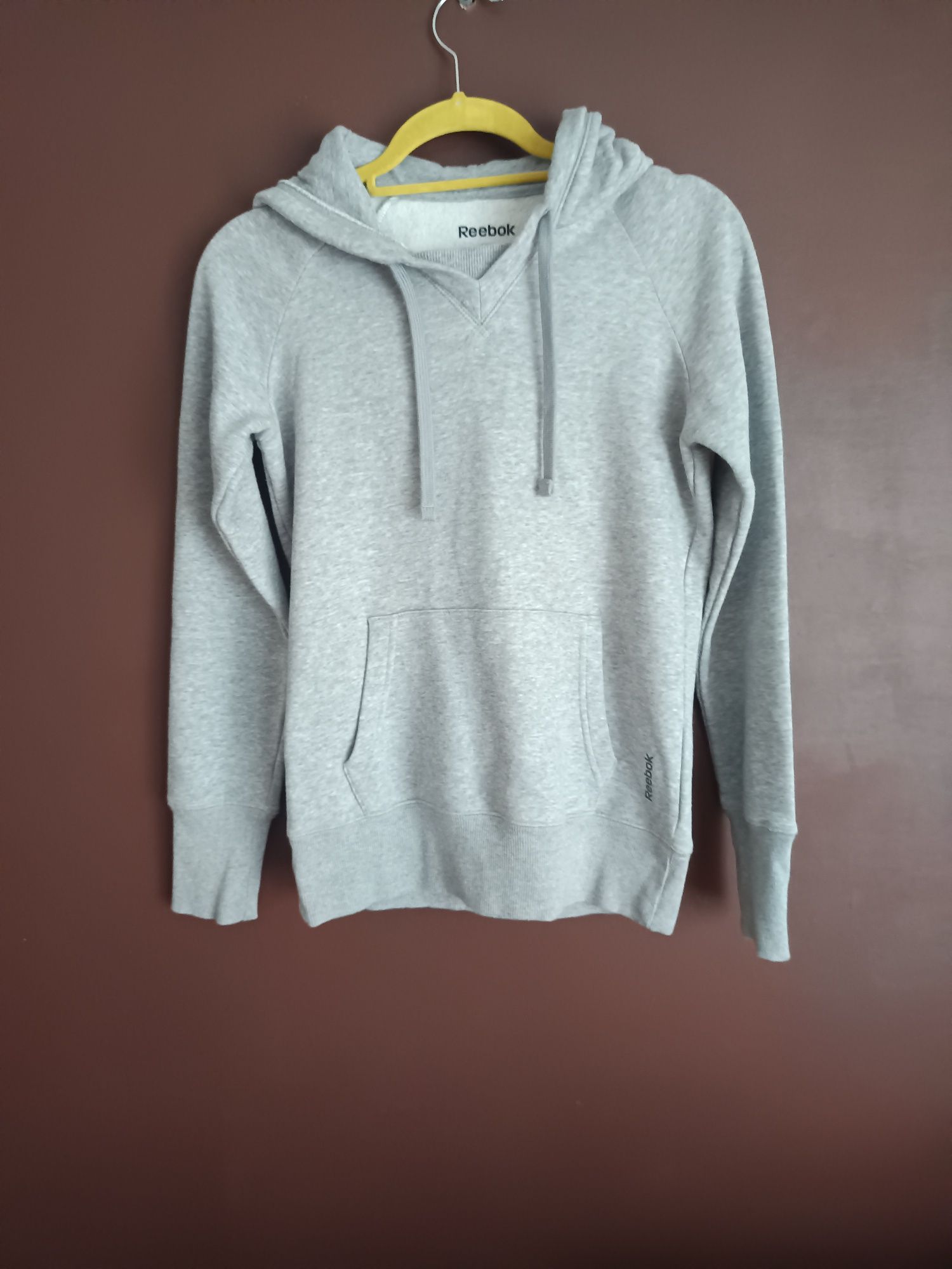 Bluza damska szara Reebok XS kangurka z kapturem