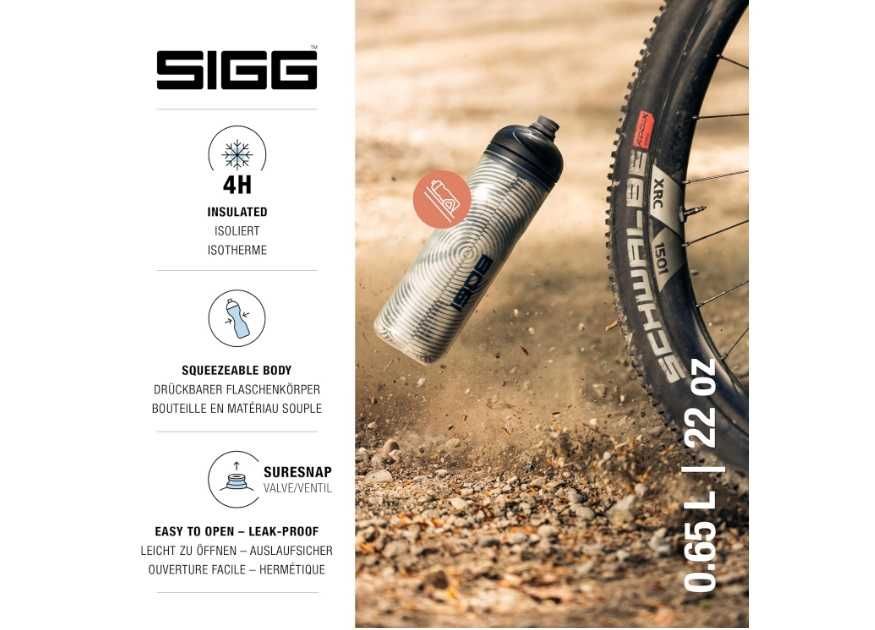 SIGG Miękka butelka na wodę do roweru Pulsar Therm Snow, 0.65L