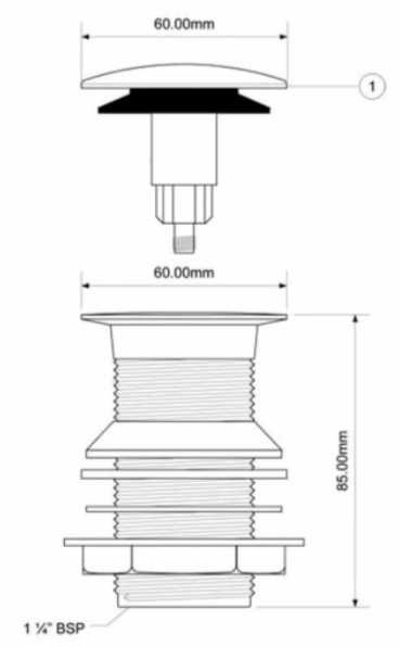 Syfon Umywalkowy Mcalpine CWU60CB 60 mm