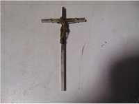 Art deco mosiężny krzyż,krzyżyk,wys.14,5 cm.