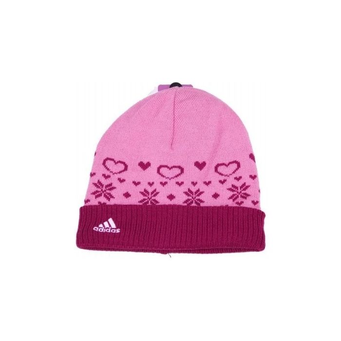 Тепла вязана шапка з флісовою підкладкою Adidas. На 10-14 р., 45-50см