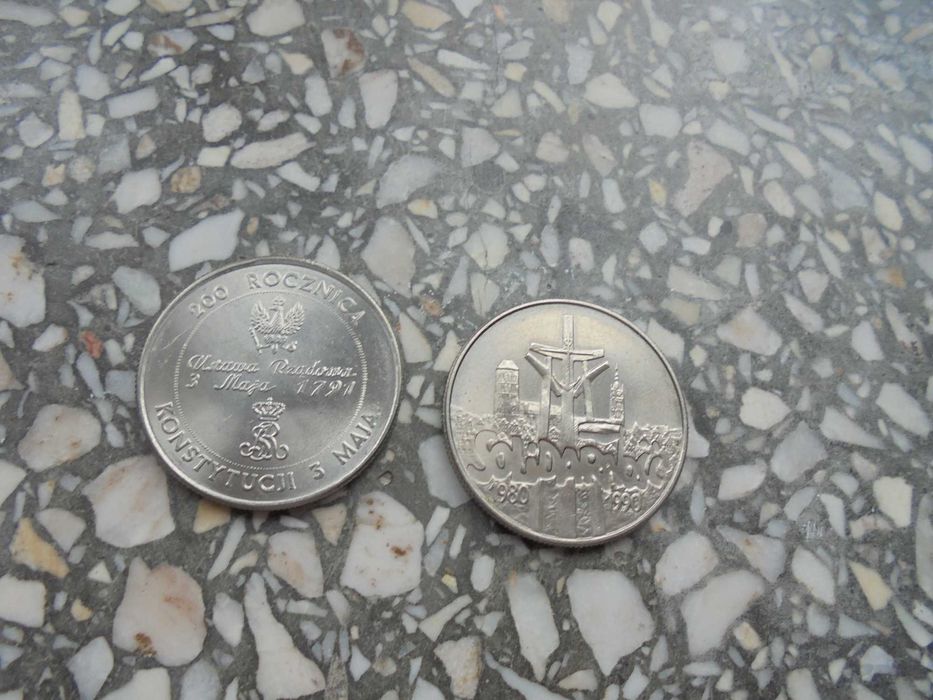 zestaw 2 monet z PRL 10 000 zł Solidarność i 200 Konstytucji 3 Maja