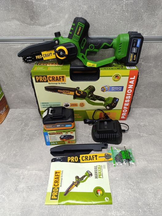 (2 акб 4А)Акумуляторна пила Procraft PKA32Li  2ШИНИ+2ЛАНЦЮГИ.
