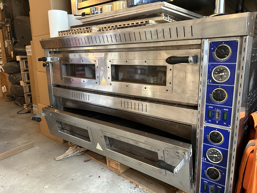 Piec do pizzy dwukomorowy, elektryczny, 12x pizza 36 cm, 18 kW | GGF