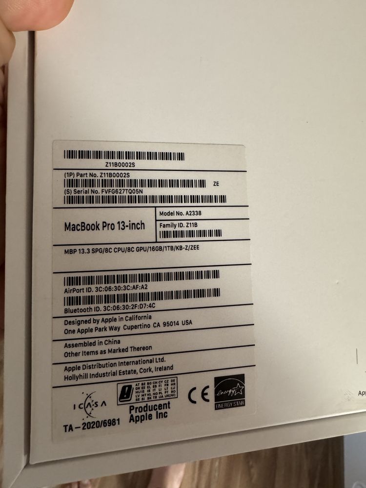 Apple Macbbok pro M1 16Gb / 1Tba