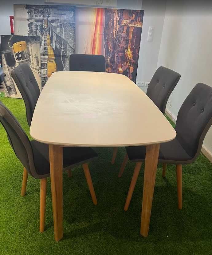 Conjunto de 5 cadeiras de sala – estilo moderno e minimalista