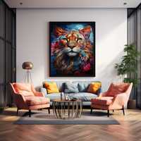 Plakat na Ścianę Obraz Tygrys Abstrakcja Kolory 50x70 cm Premium