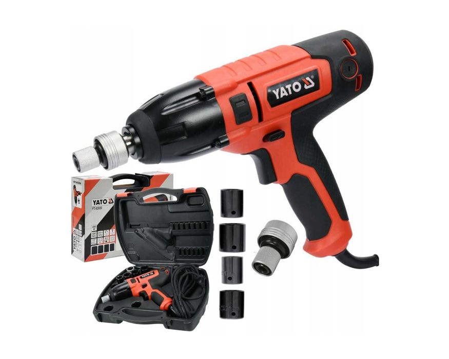ZESTAW Klucz Udarowy Yato 450Nm 450W Elektryczny Walizka Nasadki NOWY