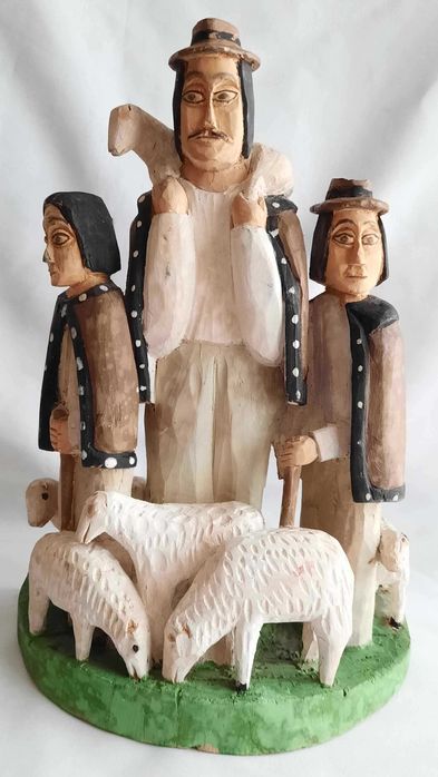 GÓRALE PASTERZE Rzeźba ludowa Cepelia Spółdzielnia Kanon Rzeźba Drewno