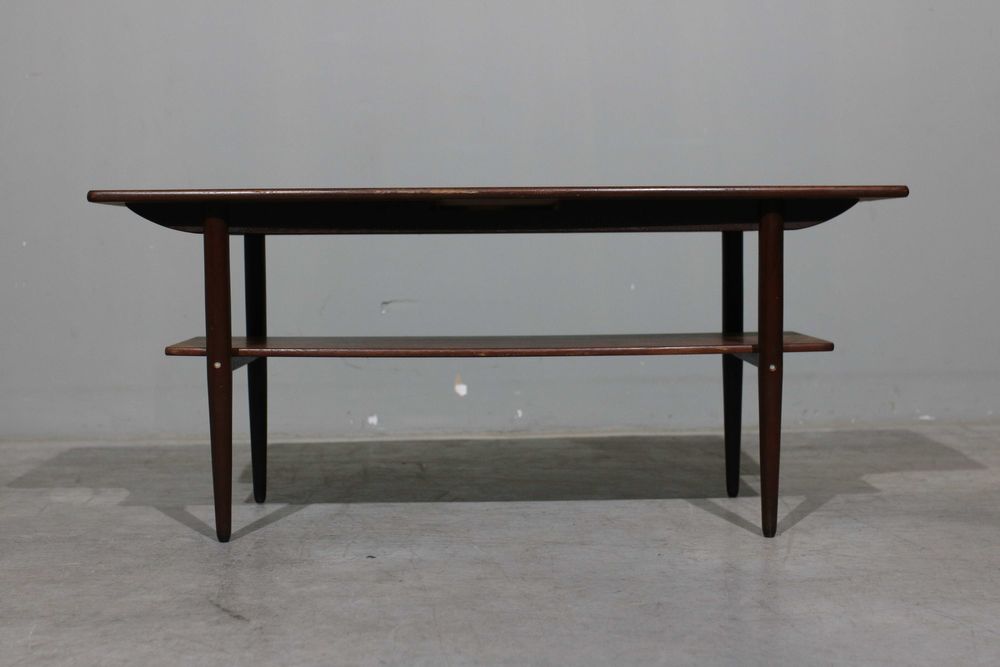 Mesa de centro nórdica em pau santo e azulejo | Mid Century Modern