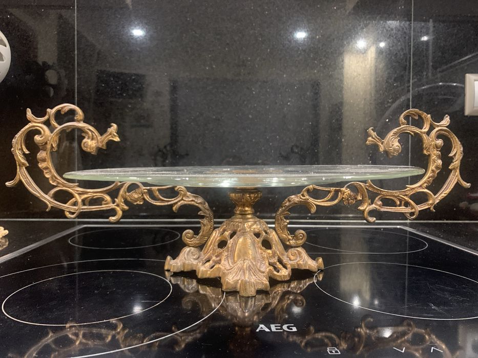 Suporte sobremesa com pé em bronze