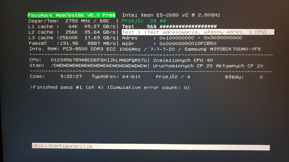 64GB (4x16GB) Samsung M393B2K70DM0-YF8 - 4Rx4 PC3L 8500R