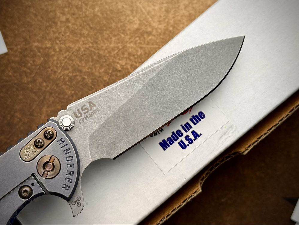 Нож Rick Hinderer XM-18 3.5 Slicer Battle Blue Blue G10 CPM-20CV