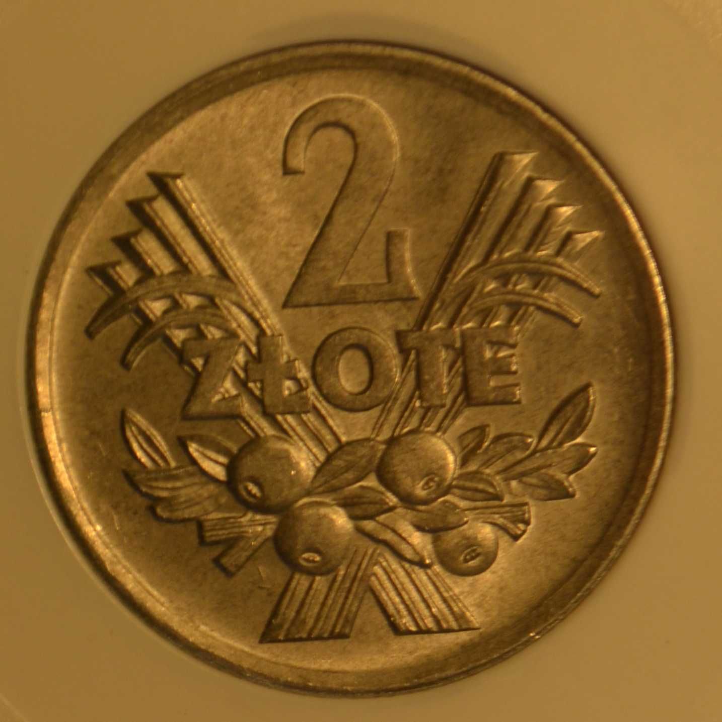 2 zł, 1970, obiegowa, Kłosy, Jagódki, aluminium, mennicza