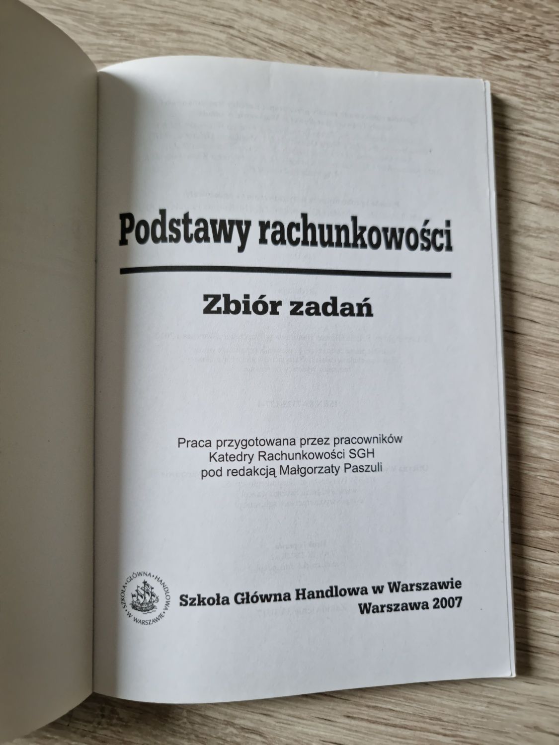 Podstawy rachunkowości zbiór zadań r.2007