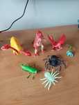 Figurki zabawki dinozaury, pająki