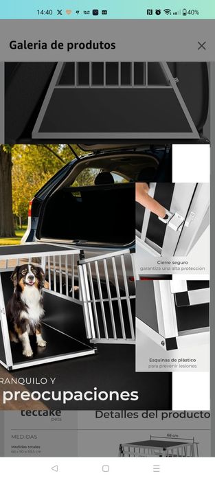 (Transportadora) Caixa grande de transporte para cães em aluminio