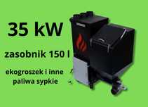 piec nadmuchowy z zasobnikiem ekogroszek pellet  pestka 35kW  dostawa
