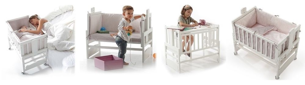 BOLON BOLON, Drewniana kołyska dla niemowląt, 85 x 53 x 80/104 cm