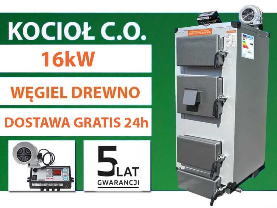 KOCIOŁ Drewno Węgiel 16kW Piece Kotły Dostawa Gratis 24h BLACHA 6mm