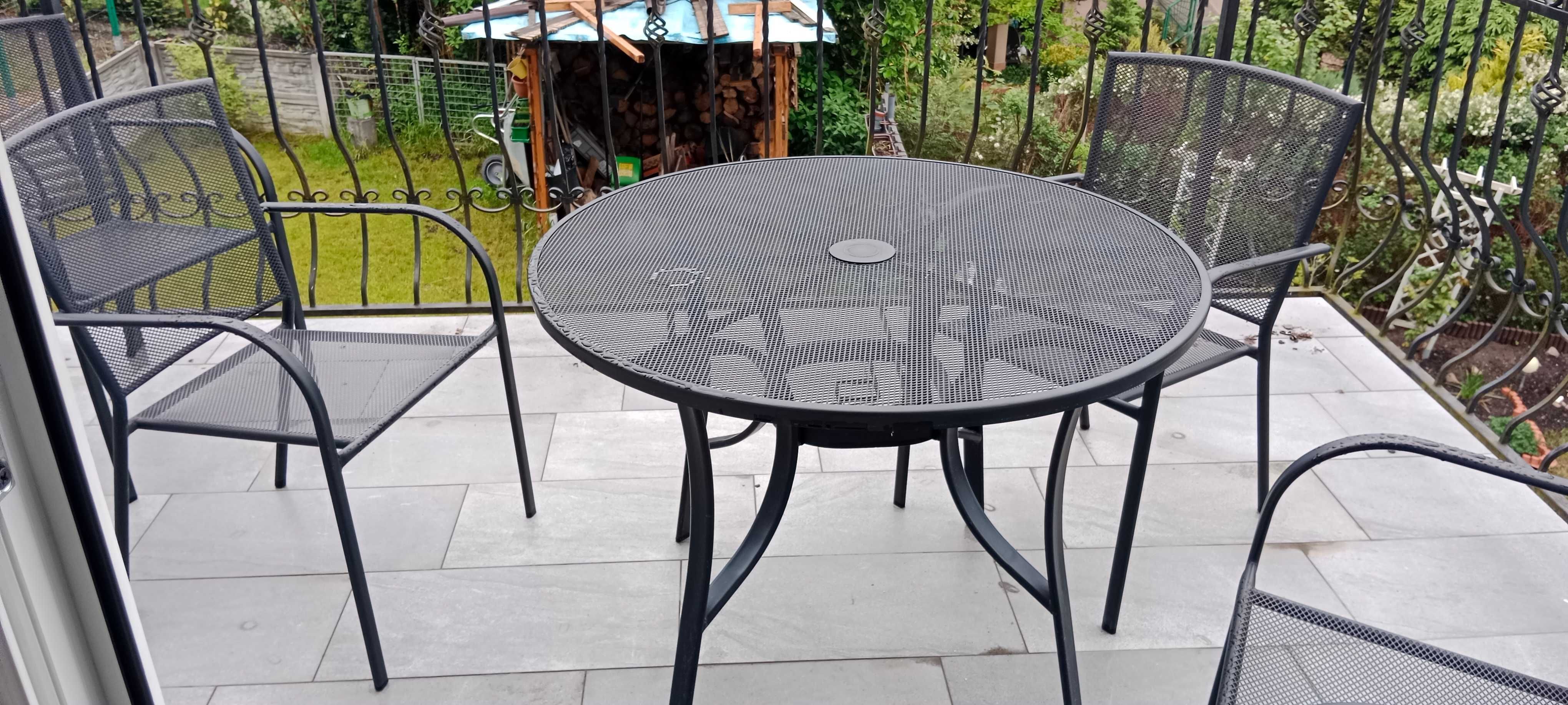 Stół ogrodowy i 5 krzeseł malowanych proszkowo