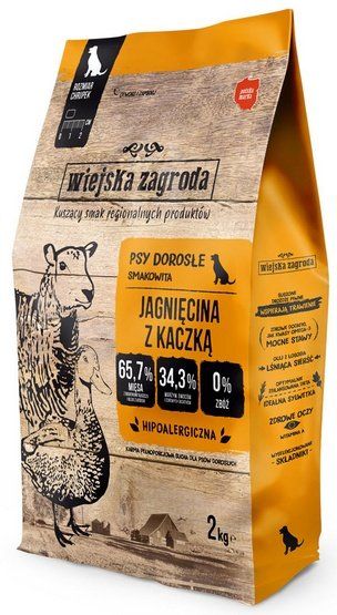 Hipoalergiczna karma dla psów Wiejska Zagroda Jagnięcina z kaczką 2kg