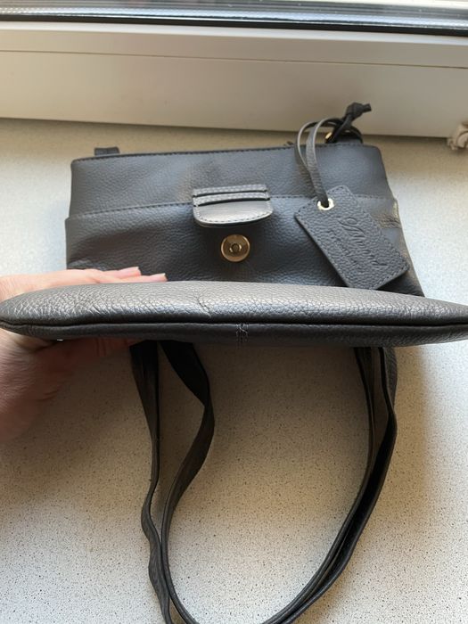 Сумка шкіряна  ( планшетка) темно графітового кольору