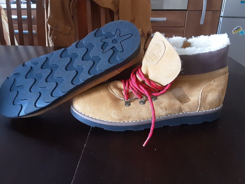 skórzane buty rozm. 38 zimowe z futerkiem