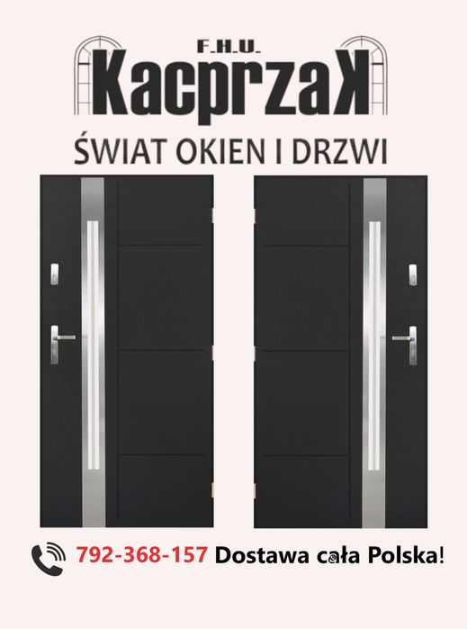 Drzwi KACPRZAK 90x200 Drzwi Zewnętrzne Sonata 03 Antracyt