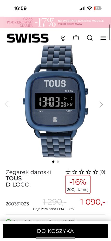 Zegarek damski TOUS od Halogsm