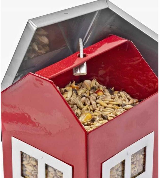 karmnik dla ptaków ptaszków czerwony