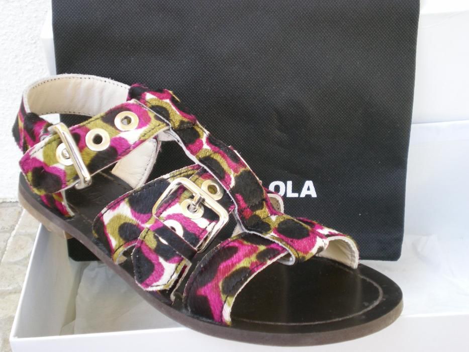 Sandálias Bimba Y Lola couro 37 novas moda pele tipo tigre