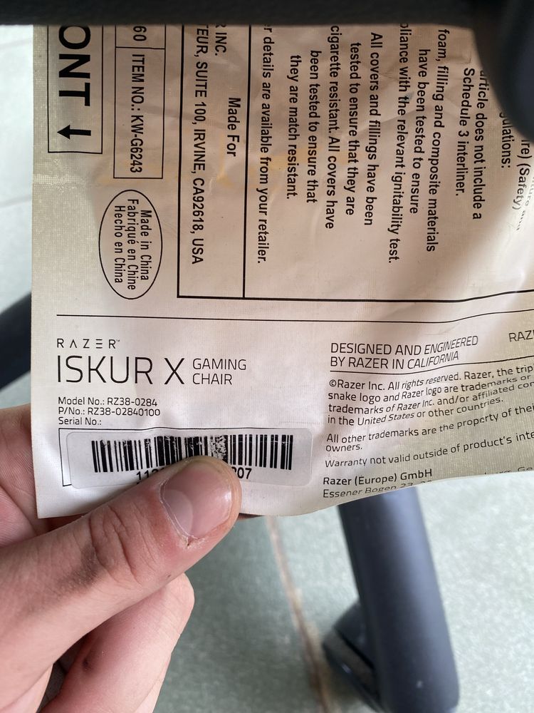 Krzesło Gamingowe Razer Iskur X