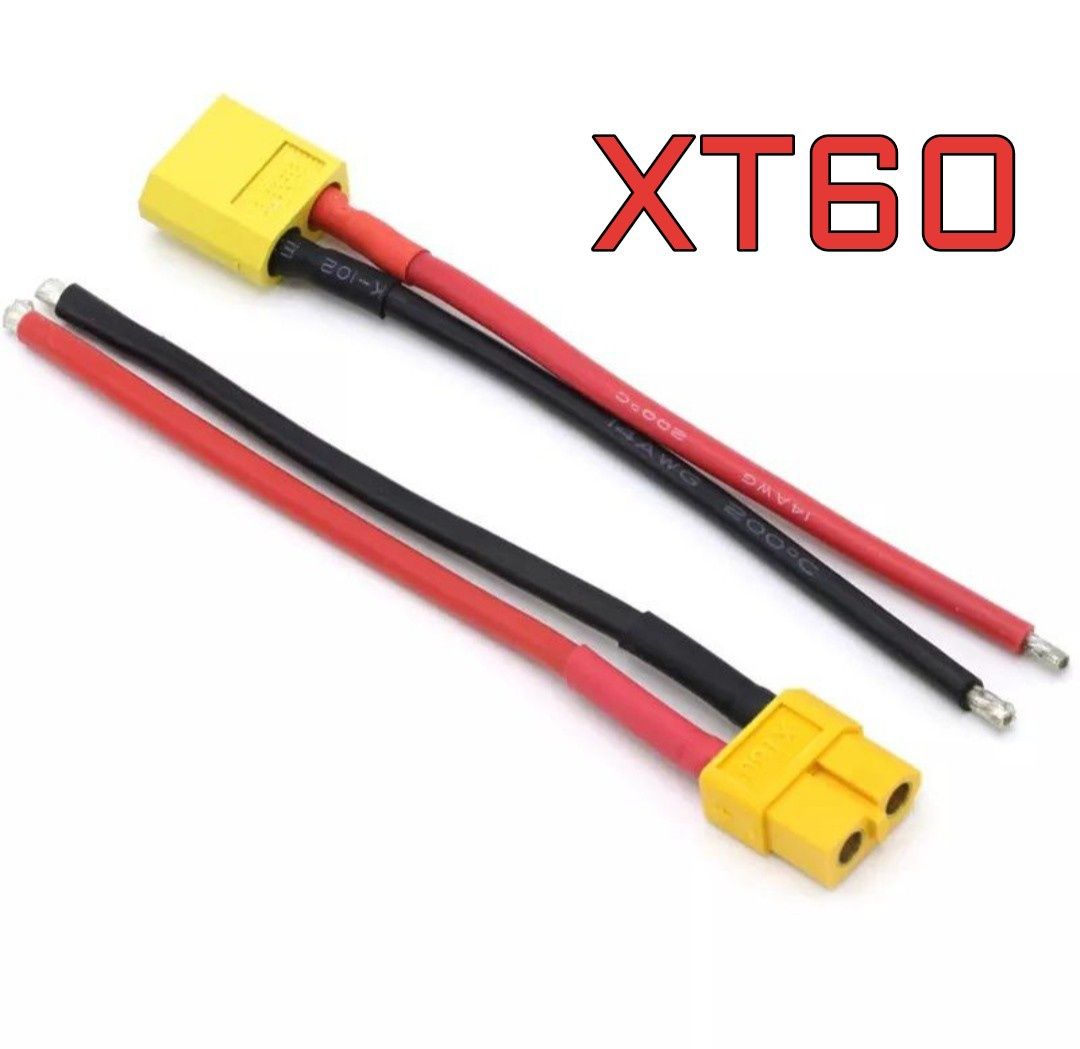 XT60 роз'єм XT-60 (Male, Female) з силіконовим проводом 14AWG (10см)