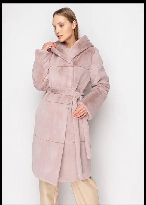 Еко-шуба Samange, колір пудра, розмір S-M